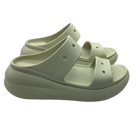 Crocs Unisex Classic Mega Crush Sandals Cream Women Size 9 Lightweight Slip-On - Picture 2 of 8